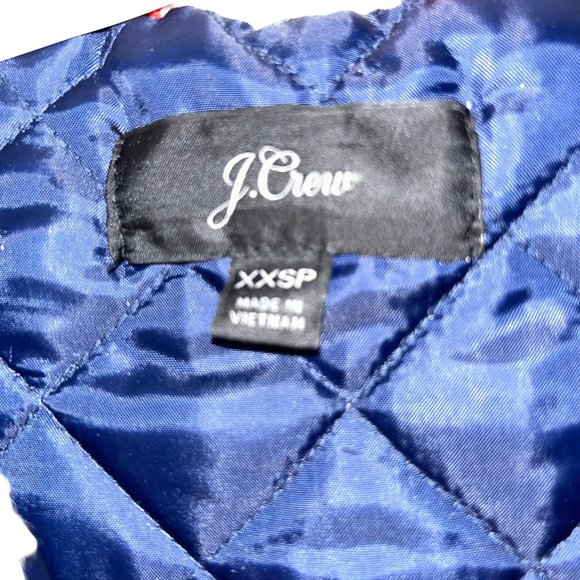 j. Crew HOLIDAY fall winter red faux fur hood anorak jacket XXS - Picture 2 of 4